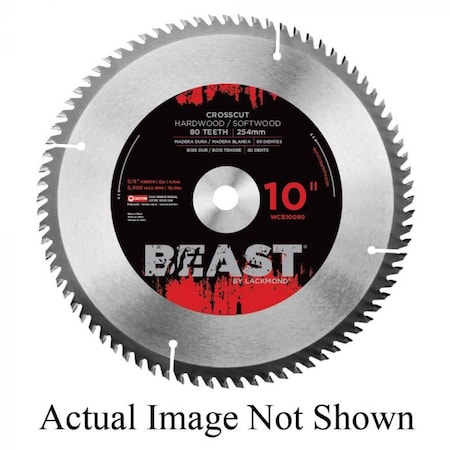 Beast Crosscut Blade, ATB, 12 Blade Dia, 1 In, 0126 Kerf, 5000 Rpm Maximum, Applicable Materi